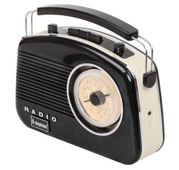 Brighton 50's Transportable Retro Radio In Black And White