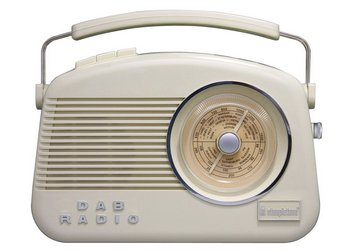 Cream DAB Radio With Big Rounded Front Dial