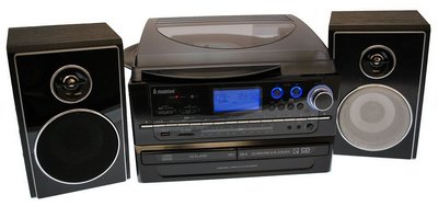 Radio CD Player In Black With Front Blue LED