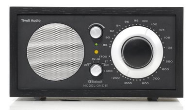 Wireless Model Bluetooth Radio In Dark Wood Veneer Cabinet