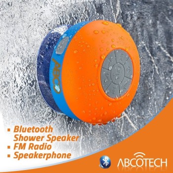 Waterproof Bluetooth Shower Radio In Blue And Orange