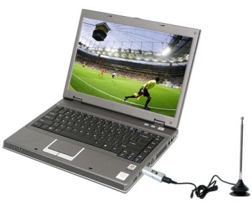 USB Freeview Stick With Screen Showing Football