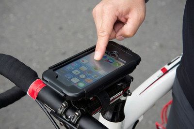iPhone Phone Holder For Bikes Beside Man