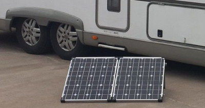 Fold-Up Motorhome Solar Panel Kit In Black And Chrome