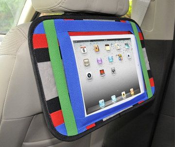 Sturdy Tablet PC Car Headrest Mount On White Seat