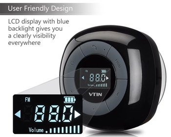 Water-Proof Bluetooth Shower Radio In Black