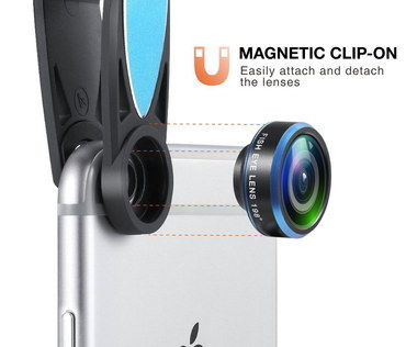 Glass Camera Lens For Phone Snaps In Black And Blue