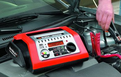 Dial Direct Car Battery Charger In Black And Red