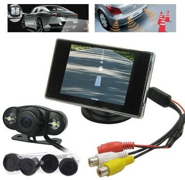 4 Elements Car Parking Sensor System With Coloured Cables