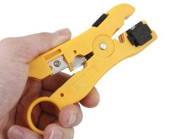 Phone Line Network Cable Stripping Tool In Orange Plastic