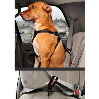 Ergonomic Car Harness For Big Dogs In Black Textile