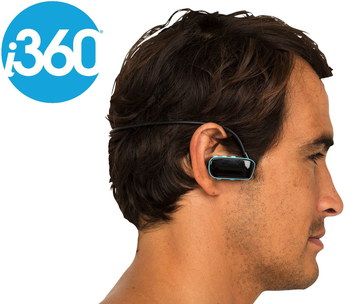 4 GB Mp3 Waterproof Headphones Worn By Man