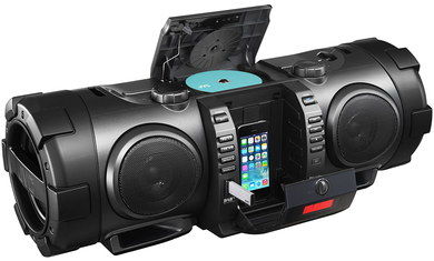 Boom Blaster DAB iPhone Dock CD Player In All Black