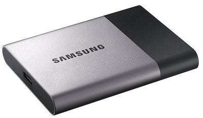 USB Portable Solid State Drive In Black And Chrome Effect