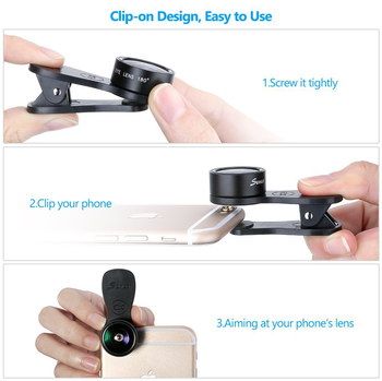 Clip Mobile Phone Lens Kit In Man's Hand