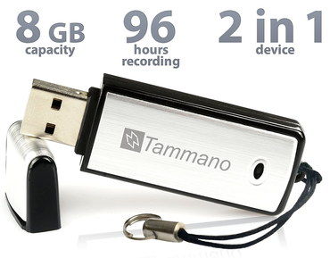Sensitive USB Voice Recorder With Black Lanyard