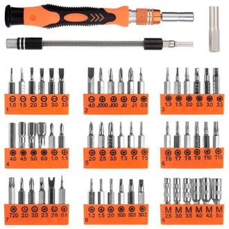 Magnetic Screwdriver Set With Red Grip