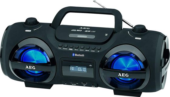 Radio CD Player Boombox With Front Blue LED Lights