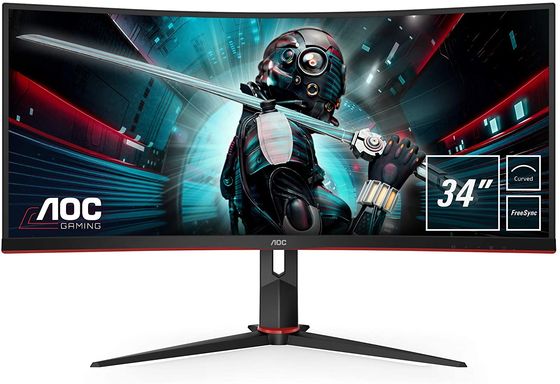 AOC WQHD Curved Gaming Monitor Curved Monitor With Black Stand