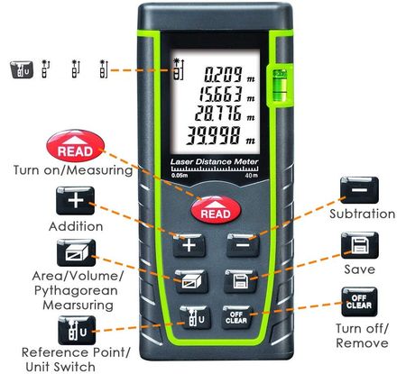 LCD Laser Measuring Tape With Spectacles