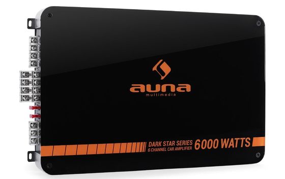 AUNA 6 Channel Small Car Amp 6000w Small Car Amp With Red Trims