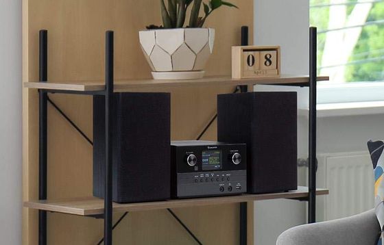 Bluetooth Hi-Fi System On Wood Ledge