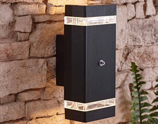 Biard LED Outdoor Wall Light Black Outdoor Wall Light Dusk On Brick Wall