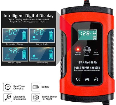 Smart Car Battery Charger In Red Case