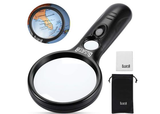 Busatia LED Magnifying Glass LED Magnifying Glass With Black Bag