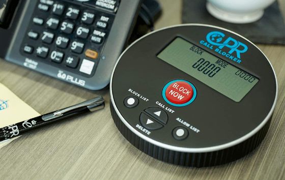 Black Call Blocker In Rounded Disc Shape