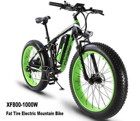 Cyrusher Fat Tyre Hybrid E-Bike Fat Tyre Assist Hybrid E-Bike With Green Rims