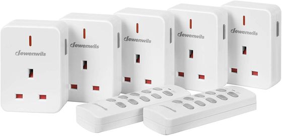 Dewenwils Remote Control Mains Plugs Remote Mains Socket Plugs In White