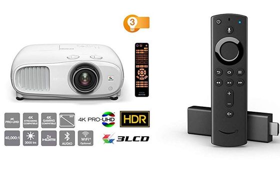 Epson 4K WiFi Projector With ALEXA 4K WiFi Projector With Black ALEXA Remote
