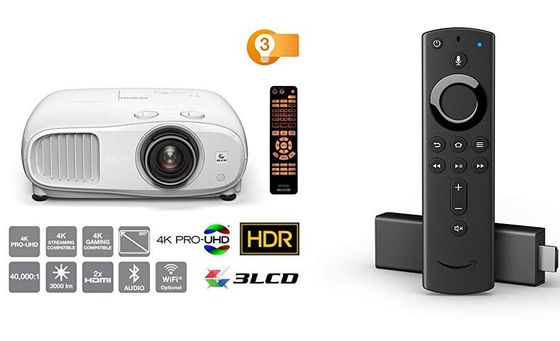 4K WiFi Projector With Black ALEXA Remote