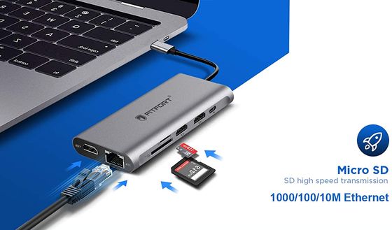 Fitfort USB-C Docking Station Chrome Finish USB-C Docking Station