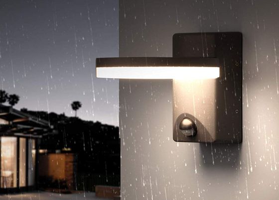 Outside Wall Light With PIR And Black Exterior