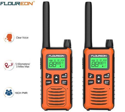 Floureon Long Distance Walkie Talkie Long Distance Walkie Talkies In Orange Finish