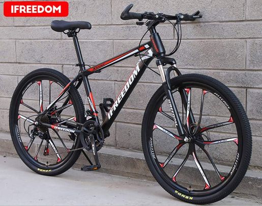 FloweWorld Foldable Mountain Bike Mountain Bike With Black Frame