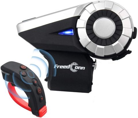 FreedConn Motorcycle Bluetooth Intercom Headset Motorcycle Intercom Headset In Red And Black