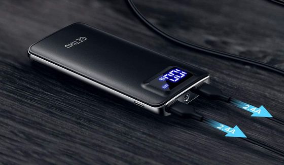 Black Power Bank With LCD Screen