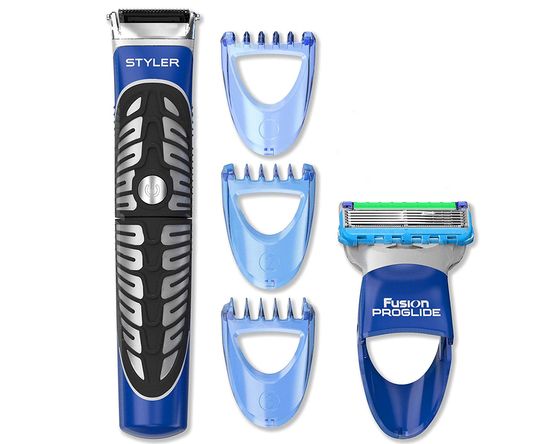 Mens Stubble Trimmer With Blue Grip