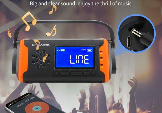 Greadio Wind Up Torch Radio Charger Wind Up Torch Radio Phone Charger With Black Handle