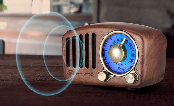 Old Style Radio With Round Blue Dial