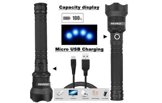 Hedeli CREE LED Torch Zoomable CREE LED Torch With Charge Light
