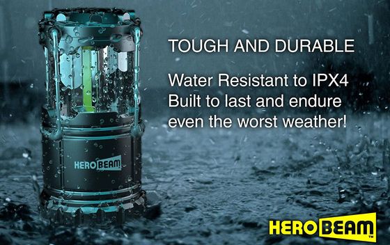 HeroBeam Outdoor Battery Lanterns Green Outdoor Battery Lantern In The Rain