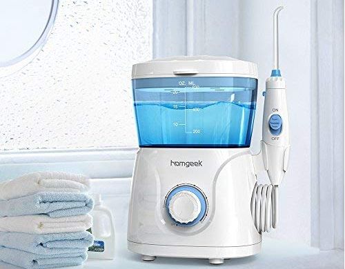 HomGeek Water Jet Teeth Cleaner Flosser Water Jet Teeth Cleaner Flosser With White Tank