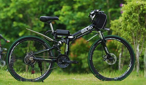 Black Folding Electric Bike