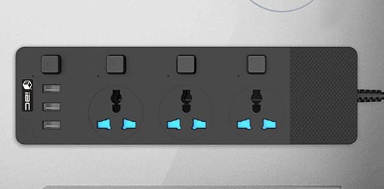 Surge Protector Lead With USB Power Options Surge Protector Lead In All Black Plastic