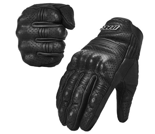 Goatskin Leather Motorbike Gloves Touchscreen