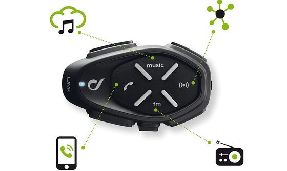 InterPhone Bike To Bike Intercom Bike To Bike Intercom With Bluetooth In All Black